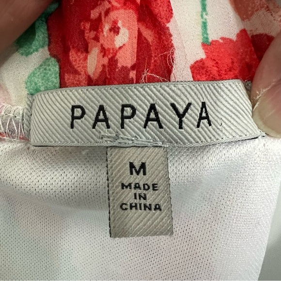 Papaya M Floral Babydoll Lace Empire Waist Romantic Cottagecore Boho Mini Dress - Picture 5 of 7